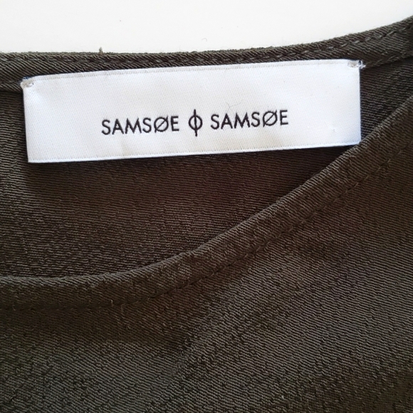 Anthro Samsoe Samsoe Shift Dress Size XXS Forest Green Long Sleeve Crew Neck - Picture 3 of 9